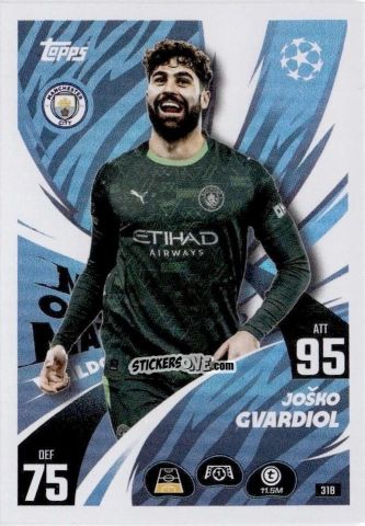 Figurina Joško Gvardiol - UEFA Champions League & Europa League 2025-2026. Match Attax
 n. 318 - Topps