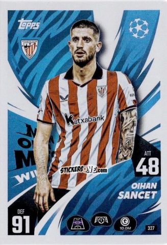 Cromo Oihan Sancet - UEFA Champions League & Europa League 2025-2026. Match Attax
 n. 327 - Topps