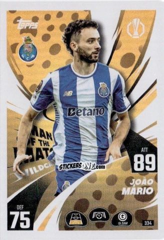 Cromo João Mário - UEFA Champions League & Europa League 2025-2026. Match Attax
 n. 334 - Topps