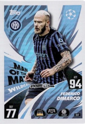 Sticker Federico Dimarco - UEFA Champions League & Europa League 2025-2026. Match Attax
 n. 337 - Topps