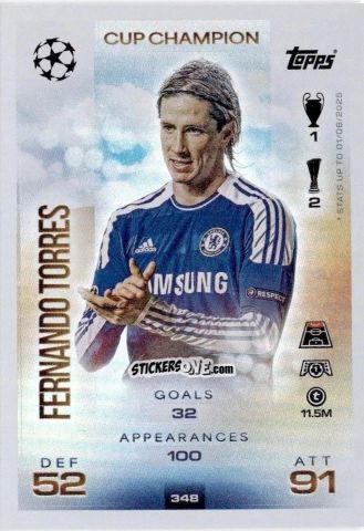 Cromo Fernando Torres - UEFA Champions League & Europa League 2025-2026. Match Attax
 n. 348 - Topps