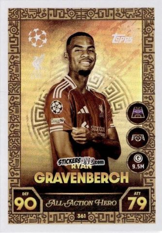 Figurina Ryan Gravenberch - UEFA Champions League & Europa League 2025-2026. Match Attax
 n. 361 - Topps