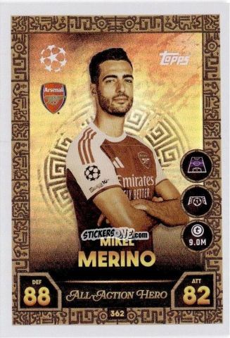 Sticker Mikel Merino - UEFA Champions League & Europa League 2025-2026. Match Attax
 n. 362 - Topps