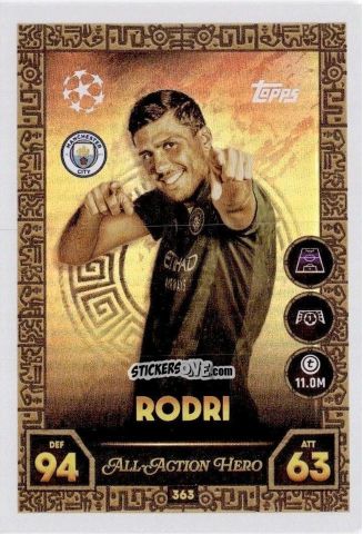 Figurina Rodri - UEFA Champions League & Europa League 2025-2026. Match Attax
 n. 363 - Topps