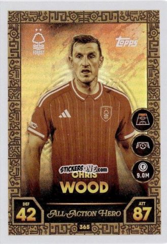 Sticker Chris Wood - UEFA Champions League & Europa League 2025-2026. Match Attax
 n. 365 - Topps