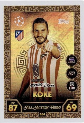 Cromo Koke - UEFA Champions League & Europa League 2025-2026. Match Attax
 n. 368 - Topps