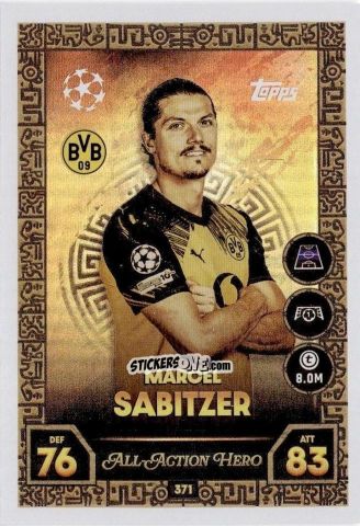 Sticker Marcel Sabitzer - UEFA Champions League & Europa League 2025-2026. Match Attax
 n. 371 - Topps