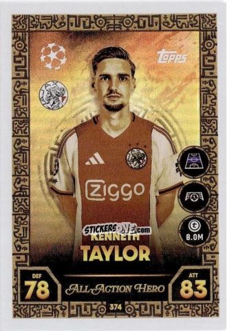 Sticker Kenneth Taylor - UEFA Champions League & Europa League 2025-2026. Match Attax
 n. 374 - Topps