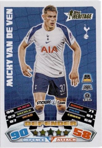 Sticker Micky van de Ven - UEFA Champions League & Europa League 2025-2026. Match Attax
 n. 382 - Topps