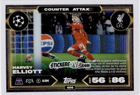 Cromo Harvey Elliott - UEFA Champions League & Europa League 2025-2026. Match Attax
 n. 406 - Topps