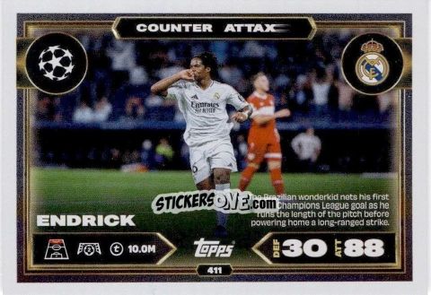 Figurina Endrick - UEFA Champions League & Europa League 2025-2026. Match Attax
 n. 411 - Topps