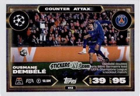 Figurina Ousmane Dembélé - UEFA Champions League & Europa League 2025-2026. Match Attax
 n. 413 - Topps