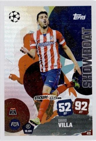 Sticker David Villa - UEFA Champions League & Europa League 2025-2026. Match Attax
 n. 419 - Topps