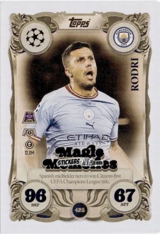 Figurina Rodri - UEFA Champions League & Europa League 2025-2026. Match Attax
 n. 425 - Topps