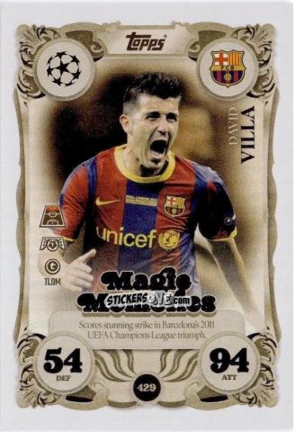 Sticker David Villa - UEFA Champions League & Europa League 2025-2026. Match Attax
 n. 429 - Topps