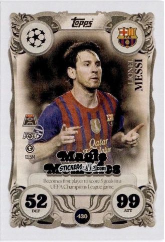 Cromo Lionel Messi - UEFA Champions League & Europa League 2025-2026. Match Attax
 n. 430 - Topps