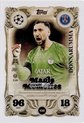 Sticker Gianluigi Donnarumma - UEFA Champions League & Europa League 2025-2026. Match Attax
 n. 438 - Topps
