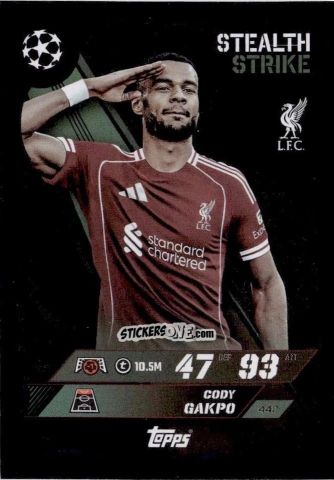 Cromo Cody Gakpo - UEFA Champions League & Europa League 2025-2026. Match Attax
 n. 442 - Topps