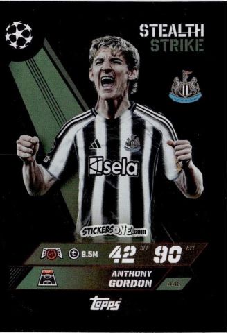 Sticker Anthony Gordon - UEFA Champions League & Europa League 2025-2026. Match Attax
 n. 446 - Topps
