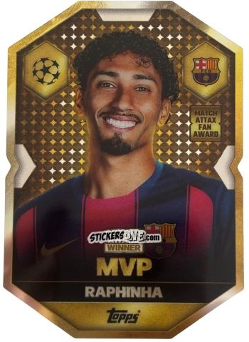 Sticker Raphinha - UEFA Champions League & Europa League 2025-2026. Match Attax
 n. CA1 - Topps