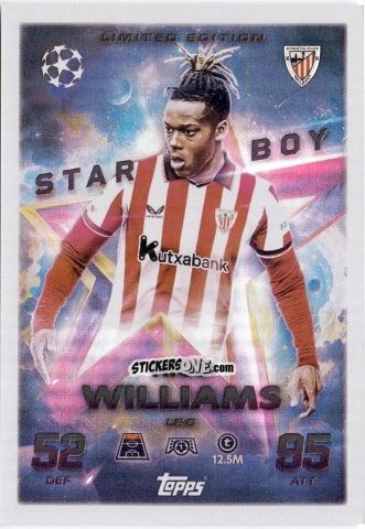Figurina Nico Williams - UEFA Champions League & Europa League 2025-2026. Match Attax
 n. LE6 - Topps