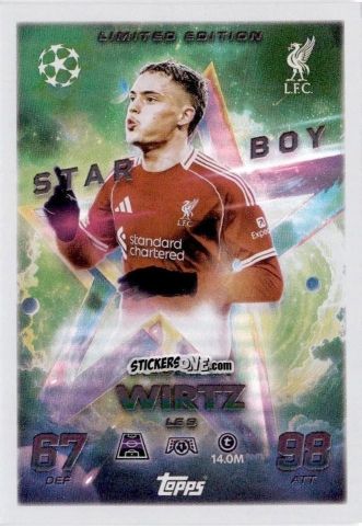 Cromo Florian Wirtz - UEFA Champions League & Europa League 2025-2026. Match Attax
 n. LE9 - Topps