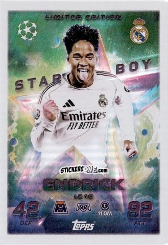 Figurina Endrick - UEFA Champions League & Europa League 2025-2026. Match Attax
 n. LE10 - Topps