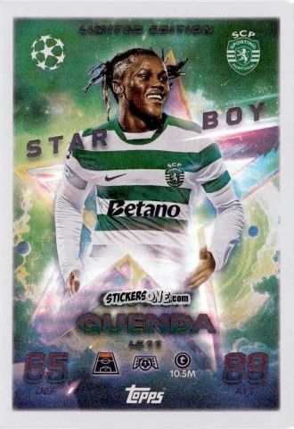 Sticker Geovany Quenda - UEFA Champions League & Europa League 2025-2026. Match Attax
 n. LE11 - Topps