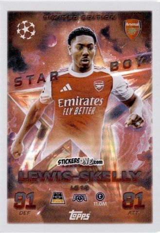 Figurina Myles Lewis-Skelly - UEFA Champions League & Europa League 2025-2026. Match Attax
 n. LE13 - Topps