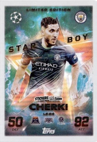 Sticker Rayan Cherki - UEFA Champions League & Europa League 2025-2026. Match Attax
 n. LE24 - Topps