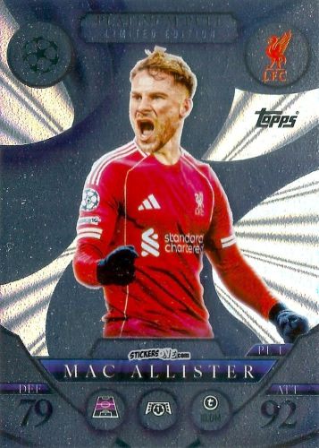 Cromo Alexis Mac Allister - UEFA Champions League & Europa League 2025-2026. Match Attax
 n. PL1 - Topps