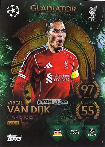Figurina Virgil van Dijk - UEFA Champions League & Europa League 2025-2026. Match Attax
 n. GLE4 - Topps