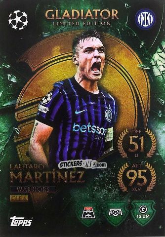 Figurina Lautaro Martínez - UEFA Champions League & Europa League 2025-2026. Match Attax
 n. GLE6 - Topps