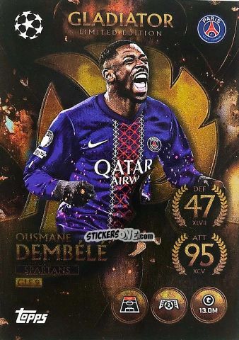Figurina Ousmane Dembélé - UEFA Champions League & Europa League 2025-2026. Match Attax
 n. GLE9 - Topps