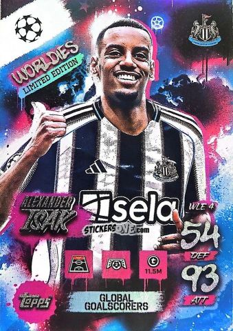Sticker Alexander Isak - UEFA Champions League & Europa League 2025-2026. Match Attax
 n. WLE4 - Topps
