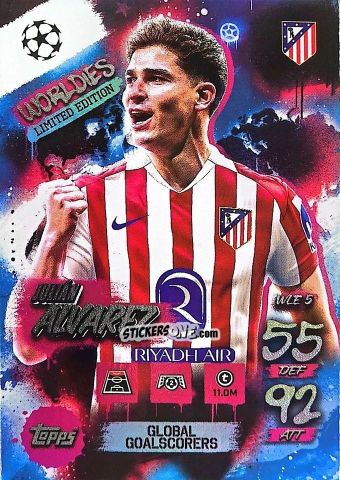 Cromo Julián Alvarez - UEFA Champions League & Europa League 2025-2026. Match Attax
 n. WLE5 - Topps