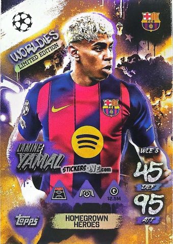 Figurina Lamine Yamal - UEFA Champions League & Europa League 2025-2026. Match Attax
 n. WLE8 - Topps
