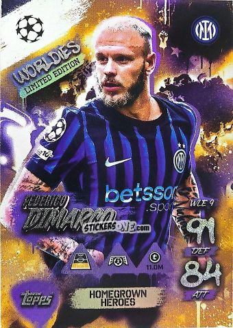 Sticker Federico Dimarco - UEFA Champions League & Europa League 2025-2026. Match Attax
 n. WLE9 - Topps