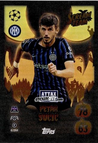 Sticker Petar Sucic - UEFA Champions League & Europa League 2025-2026. Match Attax
 n. ST8 - Topps