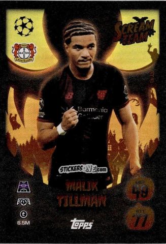 Sticker Malik Tillman - UEFA Champions League & Europa League 2025-2026. Match Attax
 n. ST12 - Topps