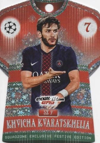 Sticker Kvicha Kvaratskhelia - UEFA Champions League & Europa League 2025-2026. Match Attax
 n. SZ7 - Topps