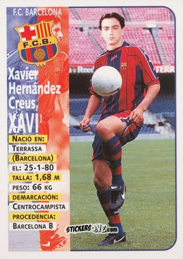 Sticker Xavi - Liga Spagnola 1998-1999 n. 19a - Panini