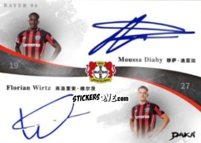 Cromo Florian Wirtz / Moussa Diaby - Bayer 04 Leverkusen 2021-2022
 n. DAU2 - DAKA