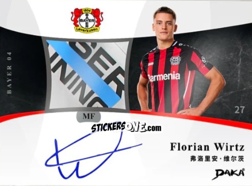 Cromo Florian Wirtz - Bayer 04 Leverkusen 2021-2022
 n. PA15 - DAKA