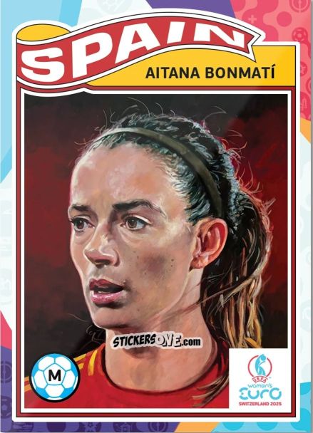 Figurina Aitana Bonmatì - Living Set Soccer Uefa Women’s Euro 2025 n. 1 - Topps