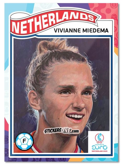 Figurina Vivianne Miedema - Living Set Soccer Uefa Women’s Euro 2025 n. 6 - Topps