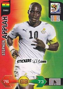 Cromo Stephen Appiah - FIFA World Cup South Africa 2010. Adrenalyn XL n. 166 - Panini