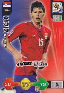 Figurina Nikola Zigic - FIFA World Cup South Africa 2010. Adrenalyn XL n. 327 - Panini