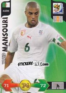 Figurina Yazid Mansouri - FIFA World Cup South Africa 2010. Adrenalyn XL n. 3 - Panini