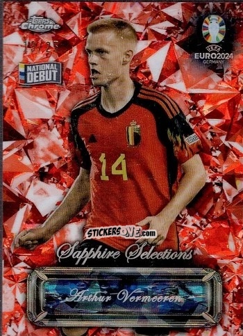 Sticker Arthur Vermeeren - Chrome UEFA Euro 2024 Sapphire Edition
 n. SS-16 - Topps
